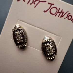 🏈 Betsey Johnson sparkling crystal football studs 🏈